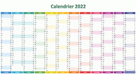 Calendrier 2022 Simple
