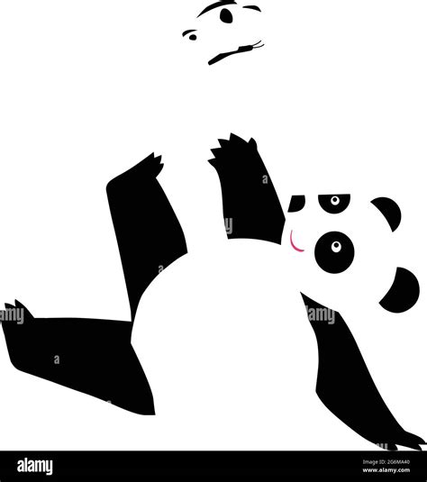 Illustration Of A Giant Panda Playing With A Butterfly Stock Vector