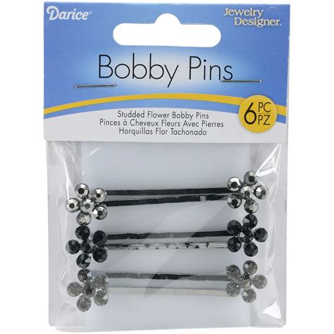 Decorative Bobby Pins Flower Shaped With Rhinestones