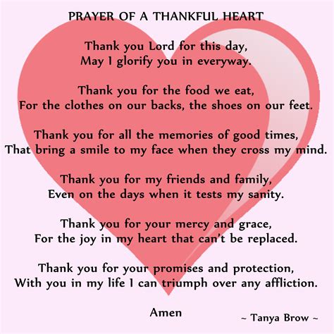 Prayer Of A Thankful Heart Thankful Heart Good Prayers Grateful