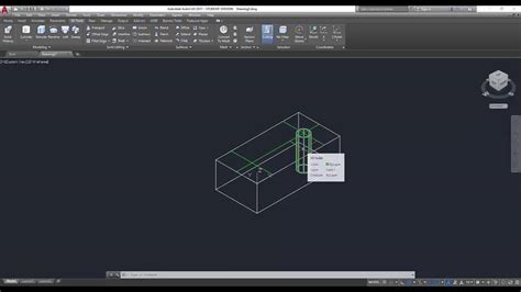 Autocad 2017 3d Object Creation Subtracting Holes And Shapes Youtube