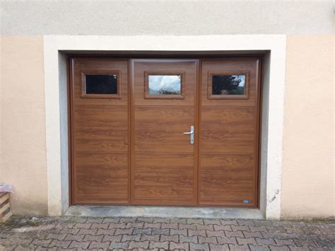 Portes de garages appf portes portails automatiques. Porte de garage avec portillon chene dore - Voiture moto ...