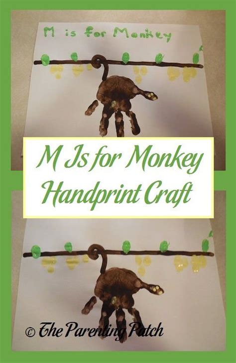 M Is For Monkey Handprint Craft Alphabet Crafts Preschool Letter A