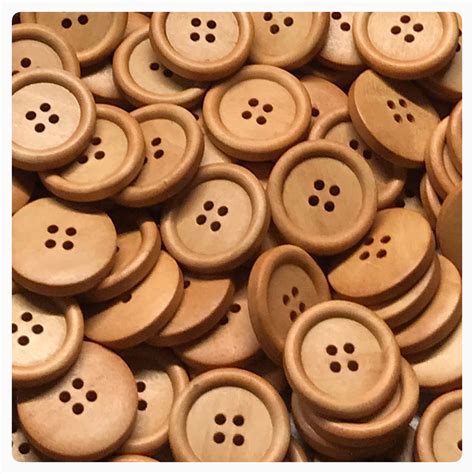 Wood 25mm Buttons 4 Hole Buttons Novelty Wood Buttons Etsy