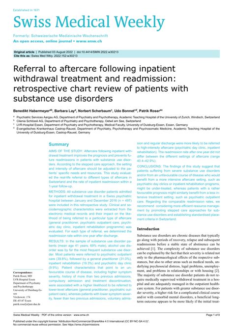 Pdf Referral To Aftercare Following Inpatient Withdrawal Treatment