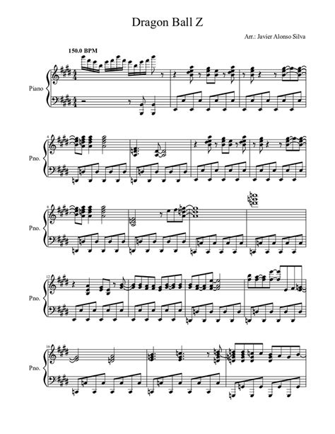 Dragon Ball Z Sheet Music For Piano Solo