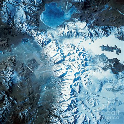 Satellite Image Of Mountain Photograph By Stocktrek Images Fine Art