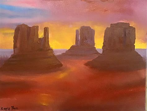 Monument Valley Art Desert Original Art Desert Painting Navajo Etsy