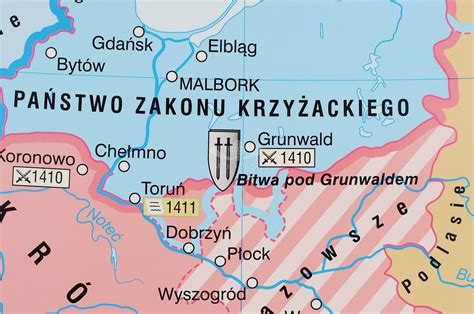 Unia Polski Z Litwą Państwa Jagiellonów Dwustronna Mapa ścienna W