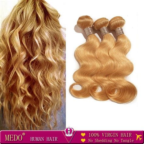 Golden Blonde Brazilian Virgin Hair Body Wave Human Hair Weaves 4pcs