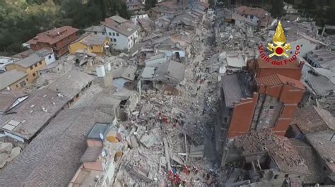 Italy Earthquake Drone Footage Depicts Devastation In Amatrice Chicago Tribune
