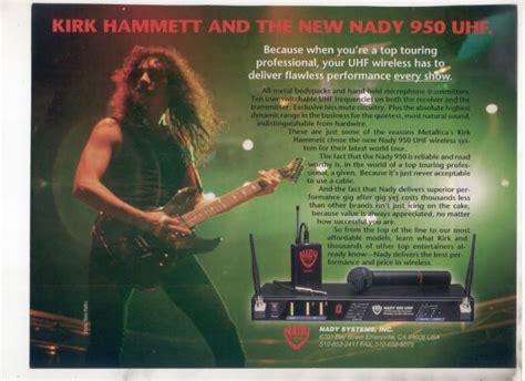 1993 Metallica Kirk Hammett Nady Systems Ad