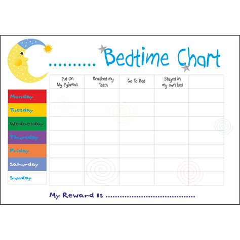 Bedtime Reward Chart Printed Pressies