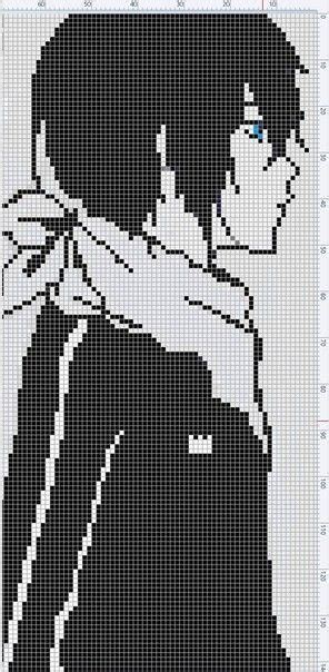 Anime Pixel Art On A 100 X 100 Grid Anime Pixel Art Grid Easy Before