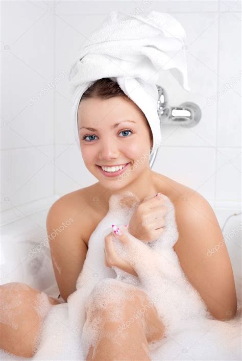 It only takes a bit of electrical crosstalk to get a glitch like this. Girl taking a bath — Stock Photo © lanakhvorostova #4321589