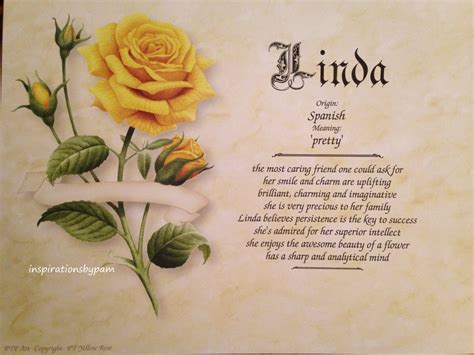 Linda First Name Meaning Art Print 8x10 Art Name Meaning
