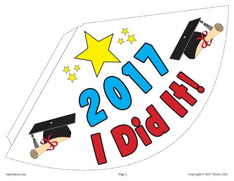 Graduation Party Hat Activity And Craft 5 Printable Versions