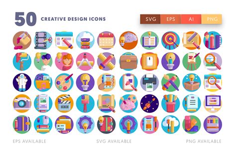 50 Creative Design Icons Graphic By Dighital Design · Creative Fabrica