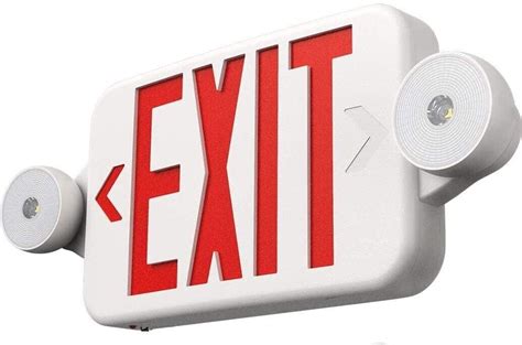 6 Pack Led Exit Sign Emergency Lighthi Output Red Compact Combo Ul 924