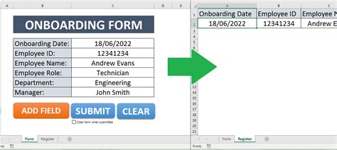 Excel Macro Business Excel Simple Registration System