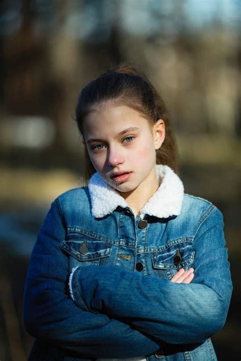 Portrait Of A Twelve Year Old Sweet Girl Stock Image Image Of