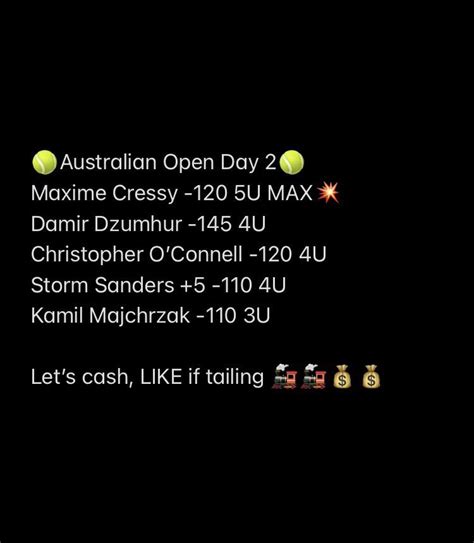 Day 2 Of Ao 🎾🔥 Let’s Cash These Plays Vip Has Been Eating Lately Like If Tailing 🚂twitter