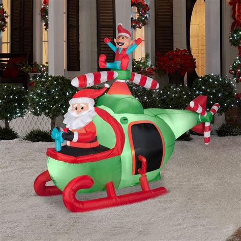 Gemmy 8 ft. Inflatable Animated Helicopter  Animated christmas
