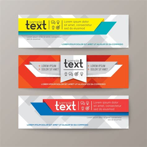 Set Of Modern Design Web Banners Template Stock Vector Illustration