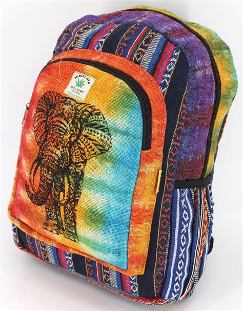 Himalaya Hemp Tie Dye Large Backpack Hippie Backpack Festival Backpack