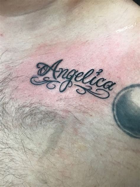 Angelica Black Outline Name Tattoo Tatuajes De Nombres Tatuaje De