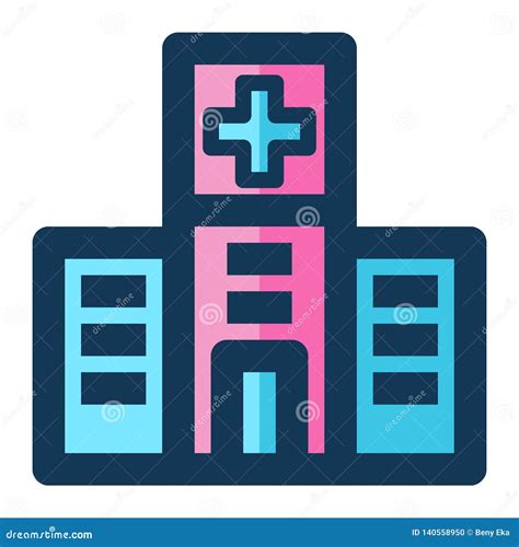 Roze Blauwe Kleur Van De Het Ziekenhuis De Medische Pictogram Gevulde