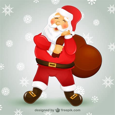 Dibujo De Santa Claus Vector Ilustración Dibujos Animados Santa Claus Con Bolsa