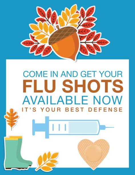 Fall Flu Or Influenza Shot Poster Template Illustrations Royalty Free