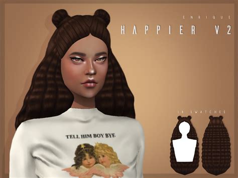 EnriqueS4 Happier Hairstyle V2 New Mesh Maxis Match All Lods Base Game