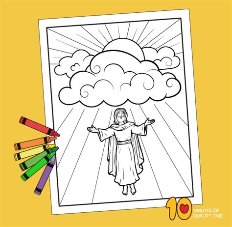 The Ascension Of Jesus Coloring Page 10 Minutes Of Quality Time