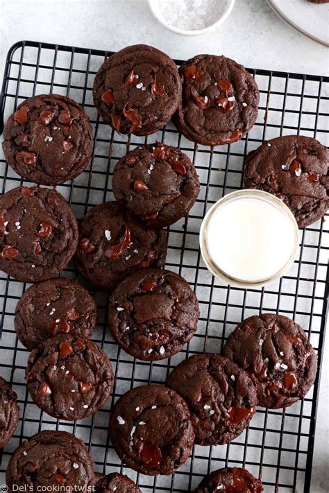 The Best Chewy Double Chocolate Chip Cookies Dels Cooking Twist
