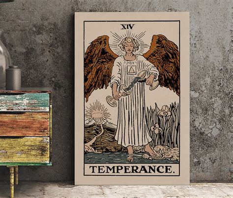 Temperance Tarot Card Print The Temperance Card Neutral Etsy