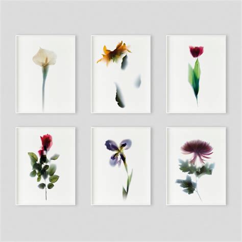 Pack Of 6 Flower Botanical Postcards Small Flower Art Prints Etsy