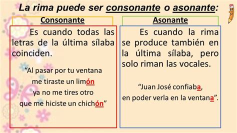 Diferencias Entre La Rima Asonante Y Consonante Cuadro Comparativo
