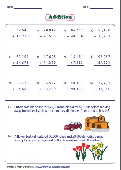 Addition To 5 Worksheets