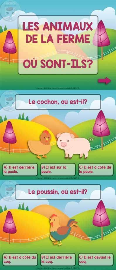 Farm Animals in French and Prepositions Quiz - For French ...