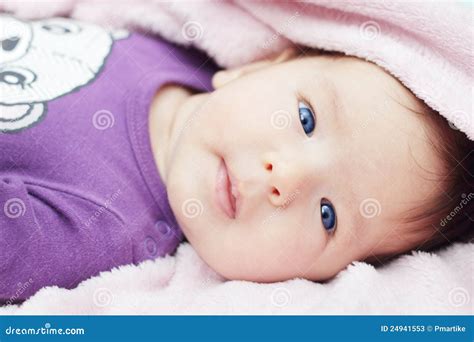 Cute Baby With Blue Eyes Stock Image Image Of Innocence 24941553