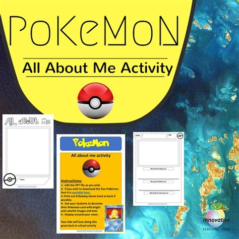 Pokémon Go All About Me Editable Activity Teaching Resources