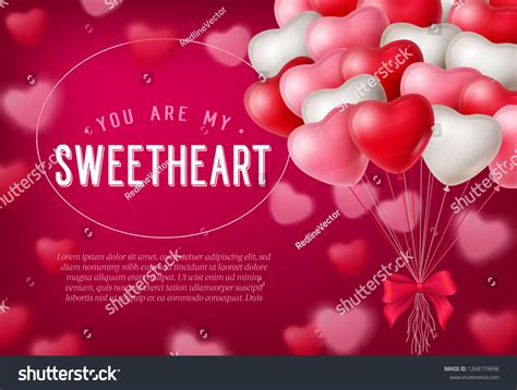 You My Sweetheart Lettering Bunch Heart Stock Vector Royalty Free