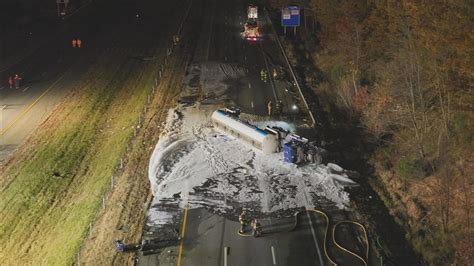 Route 3 In Billerica Closed After Tanker Truck Crash And Fuel Spill