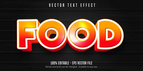 Food Text Cartoon Style Editable Text Effect 1270604 Vector Art At