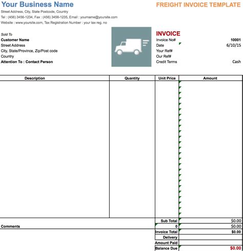 Trucking Invoice Template Spreadsheet Templates For Busines Trucking