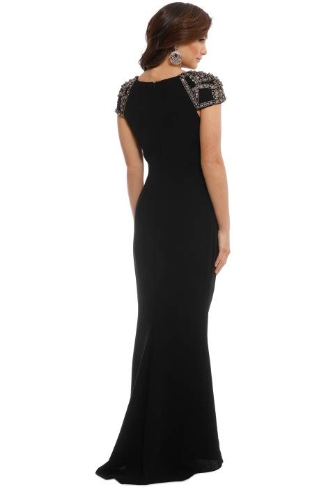 Embellished Gown Black By Badgley Mischka For Rent Glamcorner