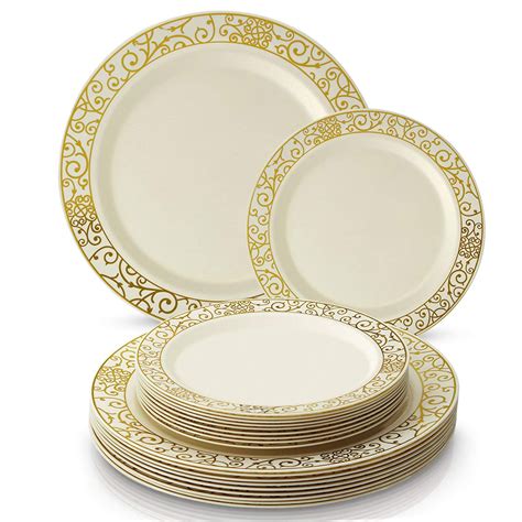 Pc Plastic Dinnerware Set Dinner Plates And Side Plates