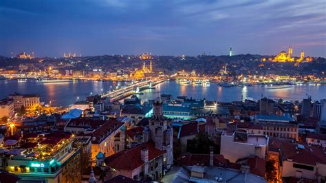 Turkey Istanbul City Night Houses Lights High Definition Wallpapers